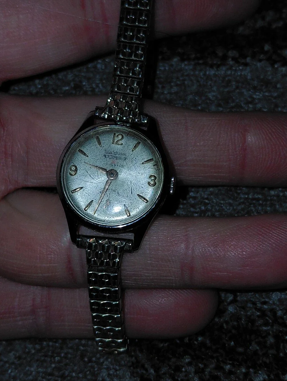 Vintage Waltham 17 Jewels Swiss Manual Wind Cocktail Watch Speidel Band CC